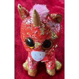 Ty Beanie Boos Sunset The Unicorn‎ Plush Toy Sequin Flippables Sparkly Stuffed